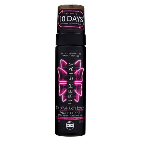 le tan uber stay self tanning foam violet base