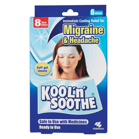 kool n soothe migraine relief - 6 sheets