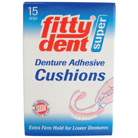fittydent denture adhesive cushions 15 strips
