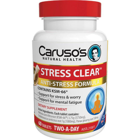 carusos natural health stress clear 60 tablets