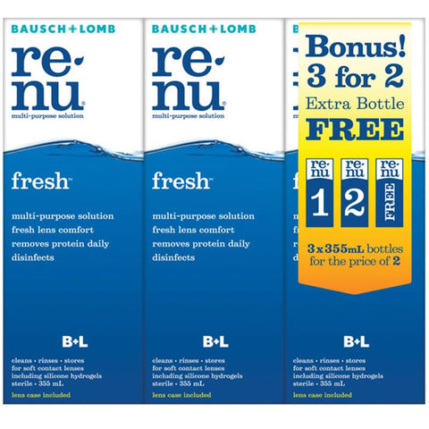 bausch & lomb renu fresh 3-for-2 355ml