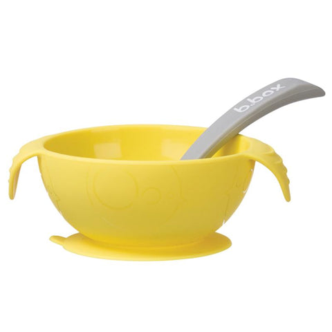 b.box silicone bowl & spoon lemon sherbet