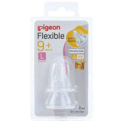 pigeon flexible peristaltic nipple l 2 pack