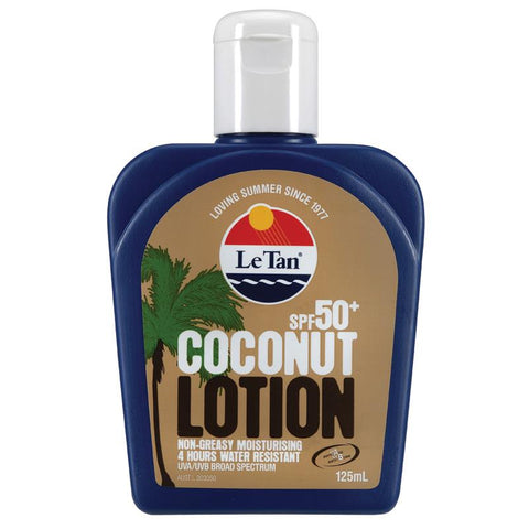 le tan spf 50+ coconut sunscreen lotion 125ml