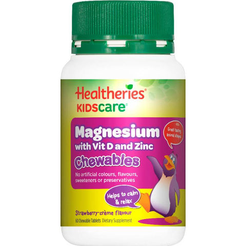 Healtheries KidsCare Magnesium With Vit D 60 Chewable Tablets