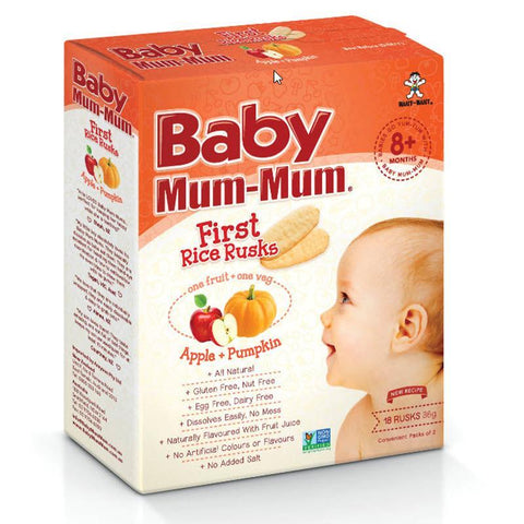 baby mum-mum rice rusks apple & pumpkin flavour 36g exclusive