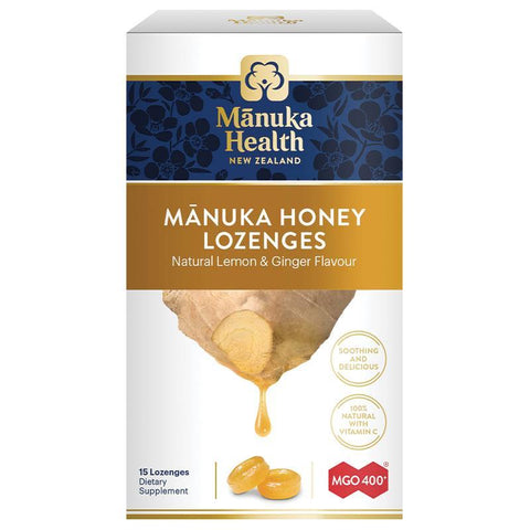 ManukaHealth MGO400+ Honey lozenges Ginger&lemon  (15s)