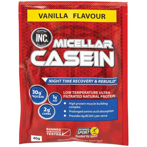 inc micellar casein vanilla 40g single serve sachet