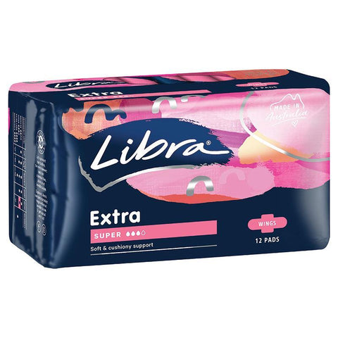 libra pads extra super wings 12 pack