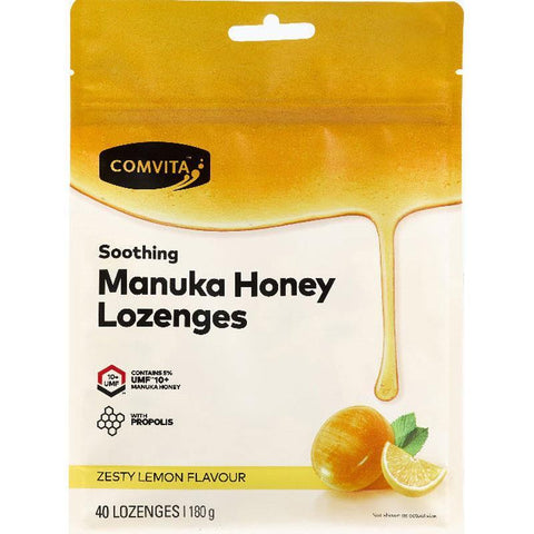 comvita manuka honey lozenges with propolis lemon & honey 40 lozenges