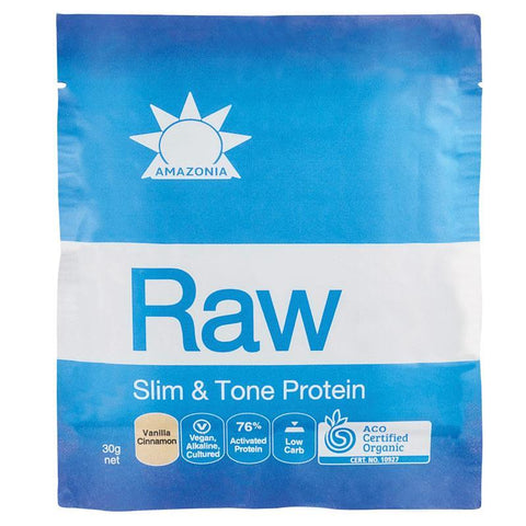amazonia raw slim & tone protein vanilla cinnamon sachet 30g