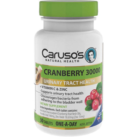 carusos natural health ultra max cranberry 30000 30 tablets
