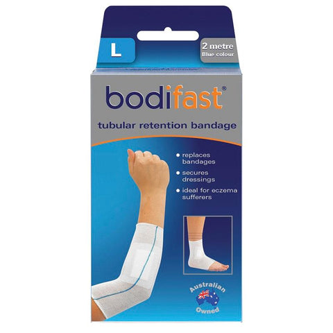 bodifast tubular retention bandage 7.5cm x 2m blue