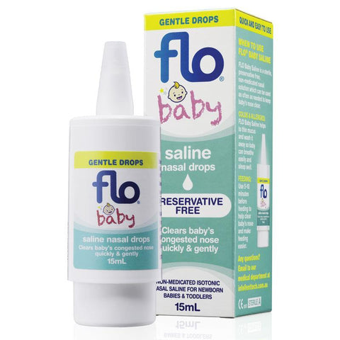 flo baby saline + nasal drops 15ml