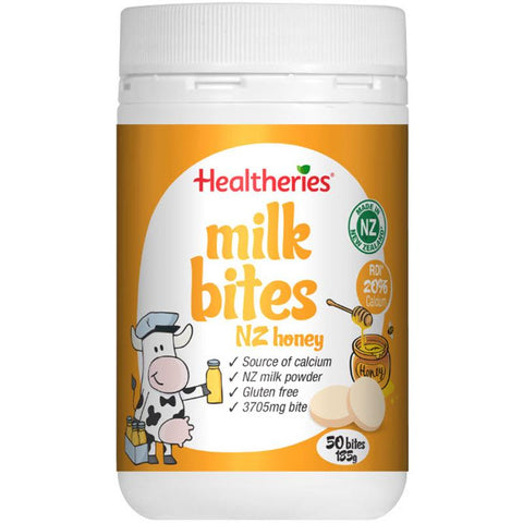 Healtheries Milk Bites NZ Honey 50 Tablets
