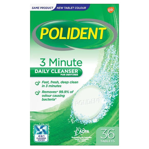 polident denture cleanser fresh active tablets 36
