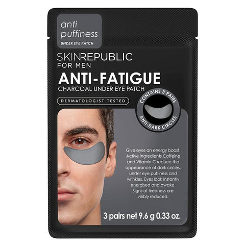 skin republic mens anti-fatigue charcoal under eye patch 3 pack