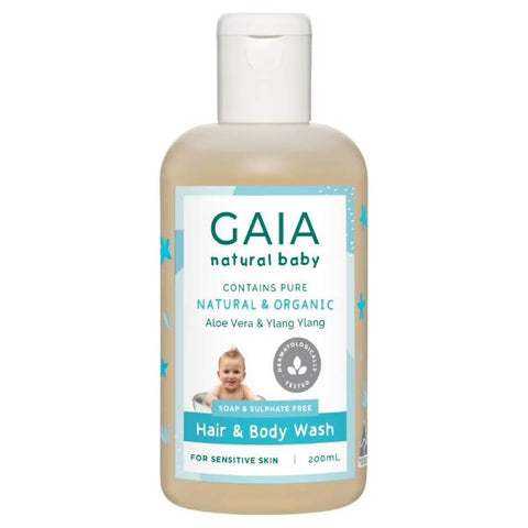 gaia natural baby hair & body wash 200ml