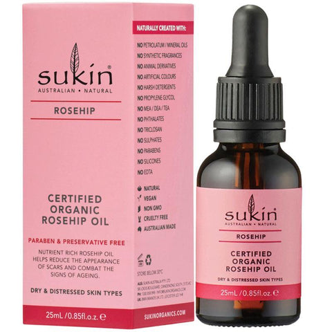 sukin certified organic rose hip oil 25ml