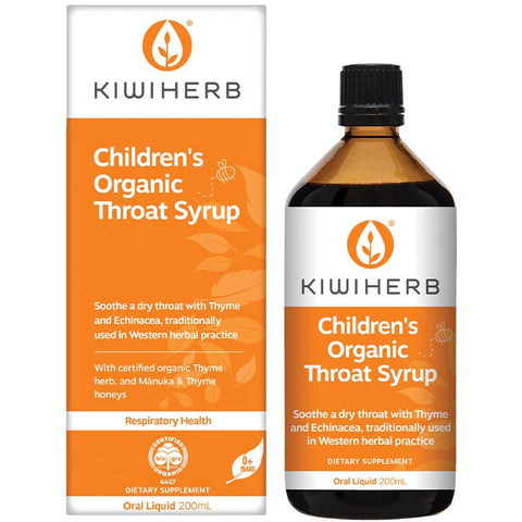kiwiherb childrens organic throat syrup 200ml