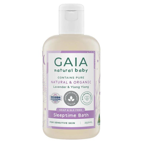 gaia natural baby sleeptime bath wash 250ml