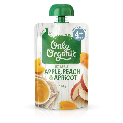 only organic stage 1only organic stage 1 baby food apricot peach & apple120g