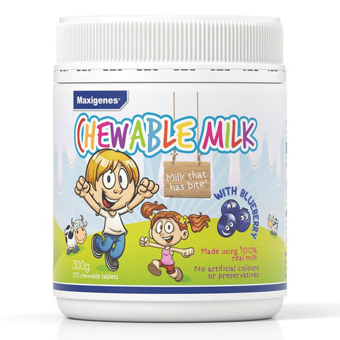 maxigenes chewable milk with blueberry 150 tablets