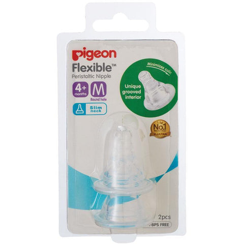 pigeon flexible peristaltic nipple m 2 pack