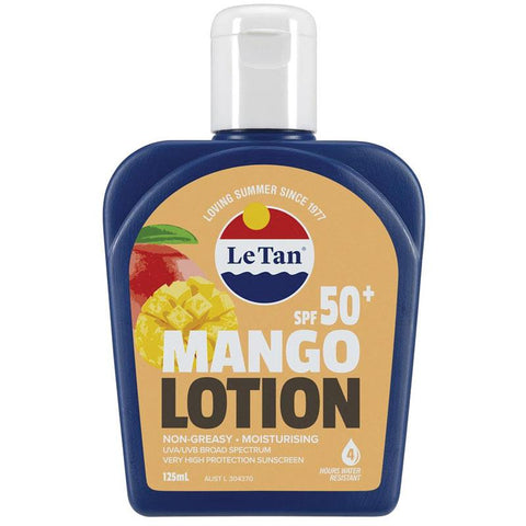 le tan spf50+ mango sunscreen lotion 125ml