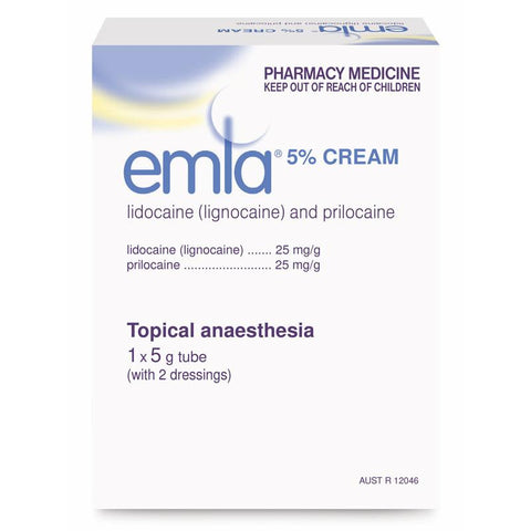emla cream 1 x 5g tubes + 2 dressings