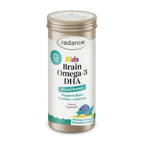 radiance kids vitachews brain omega 3 dha 50 chewable tablets