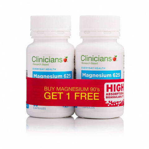 Clinicians Magnesium 625 125mg 90 Capsules - BUY 1 GET 1 FREE