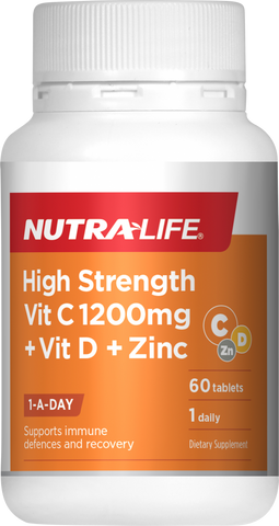 Nutralife Vitamin C 1200mg + Vit D + Zinc Tabs 60t