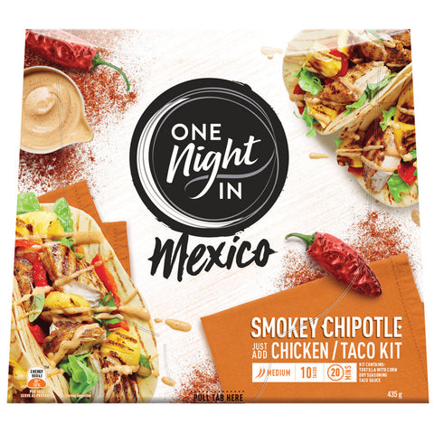 One Night In Mexico Mexican Chipotle Chicken Taco Kit 435g