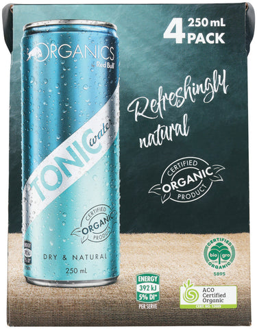 Organics By Red Bull Drink Mixers Tonic Water 250ml cans 4pk