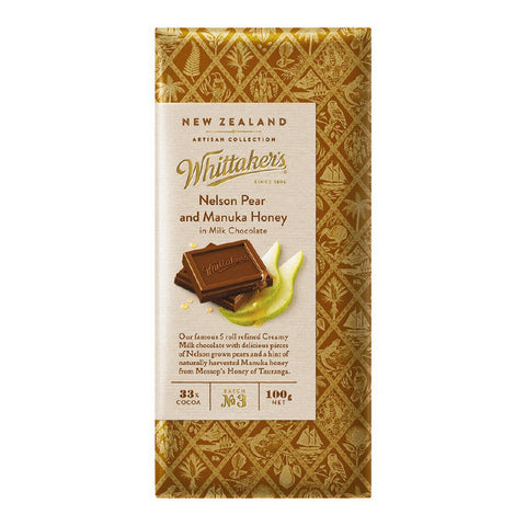 whittakers artisan collectionwhittakers artisan collection chocolate block nelson pear & manuka100g