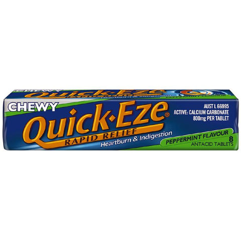 Quick-Eze Chewy Peppermint Tablets 8 Pack