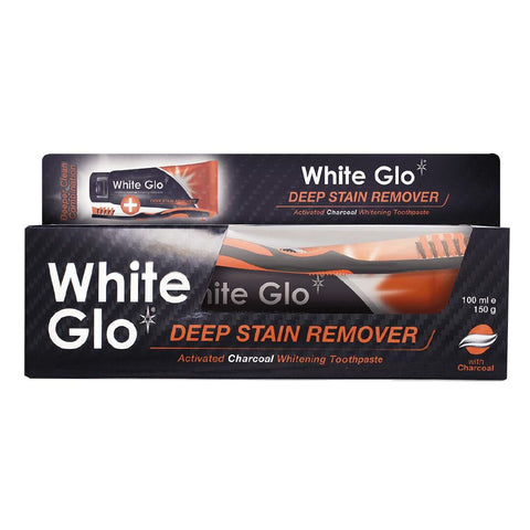 White Glo Charcoal Deep Stain Remover Whitening Toothpaste 150g