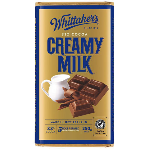 whittakerswhittakers chocolate block 33% cocoa creamy milk250g