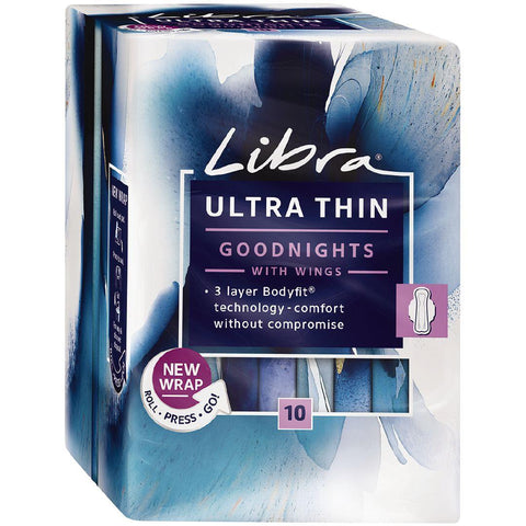 Libra Pad Goodnights Ultra Thin Wings10 Pack