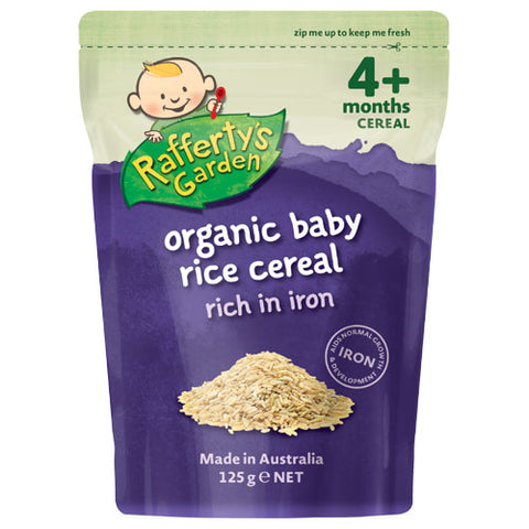Raffertys Organic Baby Food Rice Cereal From 4 Months 125g
