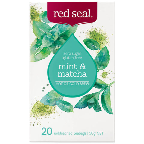 *Sale* Red Seal Herbal Tea Mint & Matcha bags 20pk Short Dated