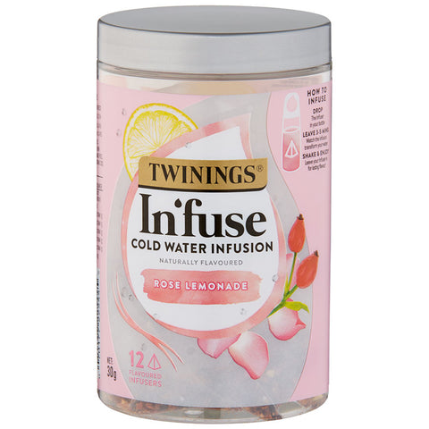 Twinings Cold Infuse Herbal Tea Rose Lemonade jar 12pk