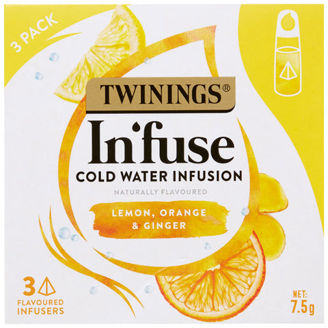 Twinings Cold Water Infusion Fruit Tea Lemon Orange Ginger trial pk 3pk