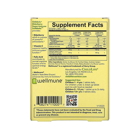 ChildLife Eldeberry Softmelts 27t