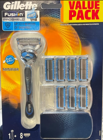 Gillette Fusion Proshield Chill Value Pack (1 Handle + 8 Refills)