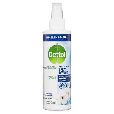 Dettol Antibacterial Spray And Wear Fresh Cotton 250Ml