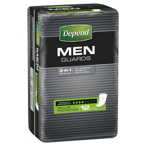 Depend Guards For Men One Size Fits All 12 Pack