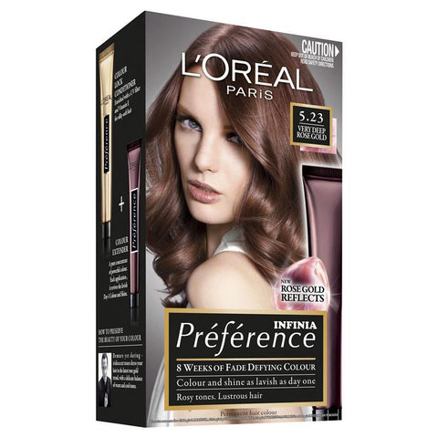 L'Oreal Paris Preference Permanent Hair Colour - 5.23 Very Deep Rose Gold
