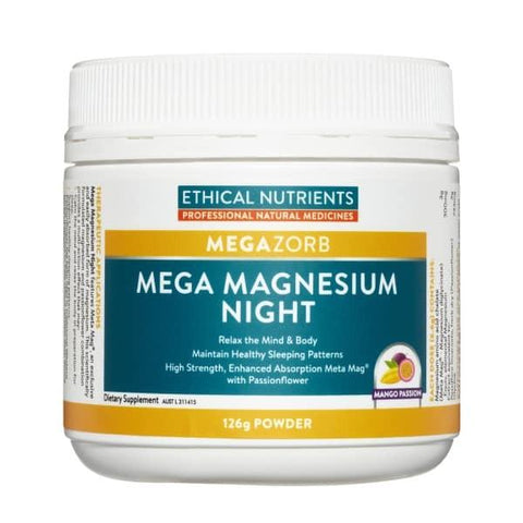 ETHICAL NUTRIENTS Megazorb Mega Magnesium Night Powder Mango Passion 126g